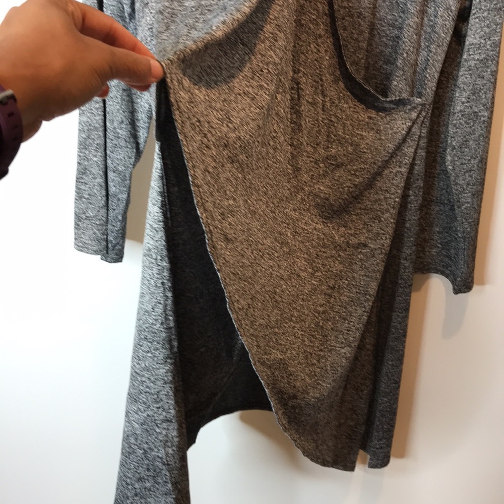 Grey Drape Front Stretch Tunic 2X PLUS SIZE - Picture 2 of 8